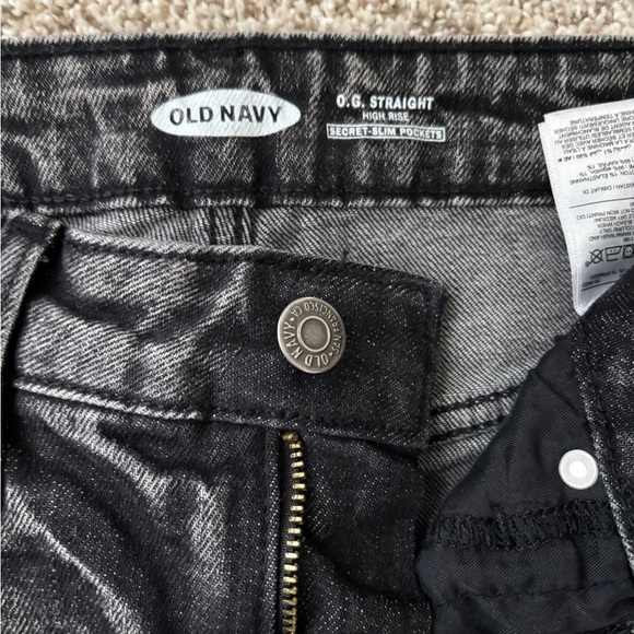 Old Navy O.G Faded Black Straight High Rise Jeans Size 4 - Picture 5 of 8